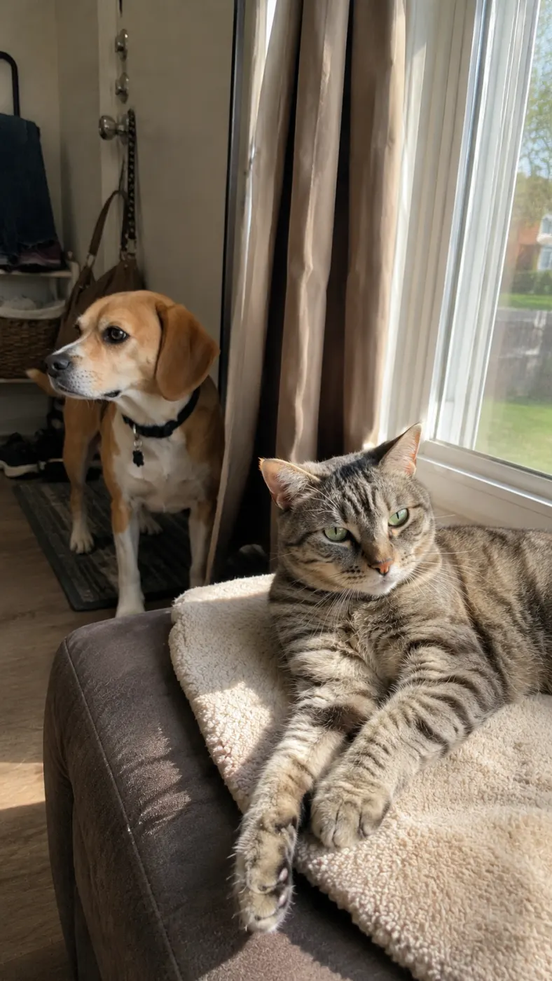 Two pets, two completely different schedules