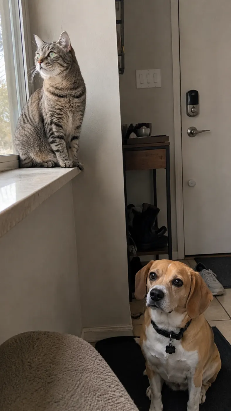 Two pets, two completely different schedules